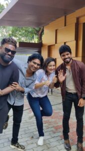 Laila Mehdin Instagram - When the crazies get together💖

Did you people like what we all came up with? 

And the one who complains about being last should know that last is not always least!

#vadhandhionprime 
#primevideo 
@kumaran_thangarajan 
@andrewxvasanth 
@simonkking