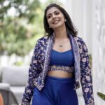 Leona Lishoy Instagram - The colour blue is that of a free woman, with no dimensions and infinite serenity. Here’s my favourite outfit from Kahani’s new collection “NOOR”. Photography - @nostalgiaevents.in Costume - @kahani_stories_in_thread MUAH - @merins_remyamerin Jewellery- @meralda.jewels Location - @portmuziriskochi For costume enquiries, please Call or WhatsApp on +918138008077 #kahani