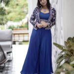 Leona Lishoy Instagram - The colour blue is that of a free woman, with no dimensions and infinite serenity. Here’s my favourite outfit from Kahani’s new collection “NOOR”. Photography - @nostalgiaevents.in Costume - @kahani_stories_in_thread MUAH - @merins_remyamerin Jewellery- @meralda.jewels Location - @portmuziriskochi For costume enquiries, please Call or WhatsApp on +918138008077 #kahani