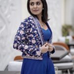 Leona Lishoy Instagram - The colour blue is that of a free woman, with no dimensions and infinite serenity. Here’s my favourite outfit from Kahani’s new collection “NOOR”. Photography - @nostalgiaevents.in Costume - @kahani_stories_in_thread MUAH - @merins_remyamerin Jewellery- @meralda.jewels Location - @portmuziriskochi For costume enquiries, please Call or WhatsApp on +918138008077 #kahani