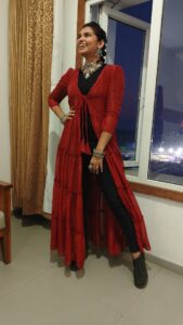 M.M. Manasi Instagram - An appreciation reel for this look, and the sky.... like reallyyy come on... Just look at it ♥️

Styled by @tejasriprakash
Outfit - @ilariafashionhouse
Accessories -@fineshinejewels

#MMManasi #M3Sings #M3Live #Perambalur #ThisSongIsHaunting #Nakshatra2023