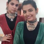 M.M. Manasi Instagram - We made this reel after our performance, hence justifies us being sooo high, energetic and happy!🥰🫰 #vibing #M3Sings #M3Live . Stylist - @tejasriprakash Outfit - @ilariafashionhouse Accessories - @fineshinejewels . #mmmanasi #mmmonissha #dancereels #dancevideo #dance #event #singers #performers #funreels @scasian_puratchi ds.group.official @scas_pullingo_ #nakshatra2023