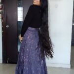 M.M. Manasi Instagram - Tripping on this song and this beautiful skirt from @thebuttonstory_ ♥️♥️🔥 Just look at the embroidery embellishments ♥️ #Reels #Reelitfeelit #MMManasi #longhair