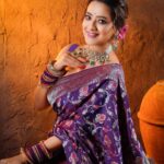 Madalsa Sharma Instagram - Bloom where you are planted💜💁‍♀️ Shoot Concept & Designed By :- @nehaadhvikmahajan @bridalsbynam . 💄MUA , Hair & Styling :- @nehaadhvikmahajan . 📸 :- @abhay_r_kirti . 🥻Saree :- @kankatala_ . 💍Jewelery :- @pooja_diamond . Bridal Accessories:- @omsons_bridal_store