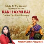 Madhavi Latha Instagram - స్వాతంత్య్ర సమరంలో ఒంటి చేత్తో శత్రువులని దునుమాడిన అపర చండిక ఝాన్సీ రాణి మణికర్ణిక వర్ధంతి నేడు. తన ధైర్య సాహసాలు భారత నారి జాతి యొక్క ఔన్నత్యానికి ప్రతీకలు. #jhansikiranilaxmibai