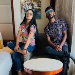 Malavika Krishnadas Instagram - Chin up Bud🕸🫵 Dont swipe for our alter egos😂❤️ Outfit courtesy : @pepejeansindia @splashfashions @lifestylestores @guess Pc: Auntyji for suffering our double torture😂🥹 💗 #ootd Crowne Plaza Kochi