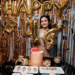 Meenakshi Anoop Instagram - And finally am sweet 16🥂✨ . Thank you for all those birthday #whishes #gifts #surprises #visits and everything iam soo soo happy 😘😘🎉🎉 Thank you for this classic golden outfit @rayandjolie The cuteiii cake @_.heavenly_delights._ Hair styleing @divyas_beauty_makeup_studio Click by ente swantham @akhilskiran