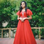 Meenakshi Anoop Instagram - Pearl 🎀 Stylist and designer : @doms.2010 Costume: @annmaria_boutique Hair: @rathybaiju_mua jewellery: @anokhi_priyakishore Photography: @alan_psycoz
