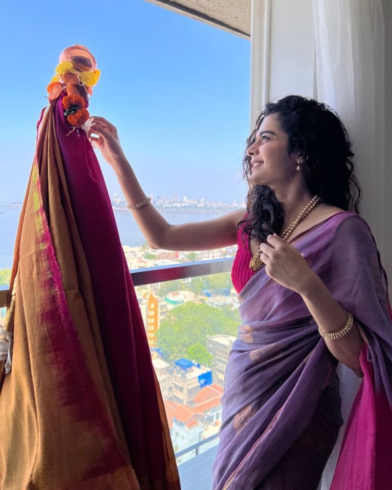 Mithila Palkar Wardrobe Saree With Unstitched Blouse