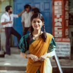 Monisha Blessy Instagram - மனம் விரும்புதே 🧡 Vintage series by 📸 : @storiesofmandee 🔥 Got my Outfit stitched from @rigowdesigns 😍 In love with the puffed sleeves 🥰Just perfecttt♥️ #retro #aesthetic #vintageaesthetic