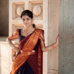 Monisha Blessy Instagram - தாவணி💜

📸: @kishore_b_k_ ✨
Outfit : @aaradiaa_designs ♥️