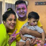 Muskan Bamne Instagram - 💃💃💃HAPPY HOLI 💃💃💃 🎨🎉❤️🫂🥳🕺🤪😜😎🤩 #chachukachuha @raj_bamne @himani_raj_bamne @krishbamne @bamnesimran @laddu_ka_sher @shyam_bamne