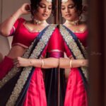 Nandita Swetha Instagram - Embracing this look❤️ Clicked by @pgraphyofficial 📸📸📸 Outfit @poshslp_attires 💃🏻💃🏻💃🏻 Makeup @makeup_by_rithureddy 💋💋💋 Hair @jayanthivenkateshmakeover 🎀🎀🎀 #lehenga #south #look #actress #photoshoot Bangalore, India