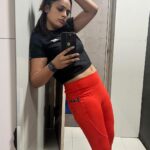 Nandita Swetha Instagram - Keep practising to get perfection. . Trainer @coach_keshav Wearing Top- @superdryindia Bottom - @superdryindia Shoe - @underarmourwomen Watch - @apple Gloves - @nike . #meta 20 #PrimeReels .