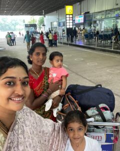 Neelima Rani Instagram - Advaitha and Angamma first flight ✈️😍 blessed..beautiful days of life..thanking god for these two 👸 #momdaughter #love #family #travel