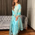 Nidhi Shah Instagram - Redefining Monday blues 💙 . . . . . Wearing - @gopivaiddesigns Styled by - @stylingcityy
