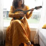 Nithya Menen Instagram - Also, Mandolin ( not a ukulele) ... Photography - @shreyaksingh #raw :) no corrections or filters in these .. Outfit- @tanva_by_deepika Stylist - @sandhya__sabbavarapu Styling team - @rashmi_angara @thumu_bhavana @mythri_g