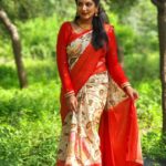 Pallavi Ramisetty Instagram - ❤ Saree @anvitha_collections Jewellery @blackbirdcollections Clicked by @ku.mari2750 #shootdairies #attarintikidaredi #etv #krishnaveni #sareelove #nature #instagood