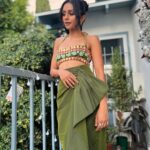 Pragathi Guruprasad Instagram - kicking off Diwali in my dream outfit by @papadontpreachbyshubhika 🪔 🌿 thank you @ourplace @cuyana @goldhouseco @browngirlmag ✨