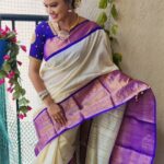 Rachitha Mahalakshmi Instagram – 💜🤍💜🤍💜🤍💜🤍
That’s a lovely combo 😇😇😇😇😇😇😇😇😇
Saree @santhoshiplush 💜🤍💜🤍