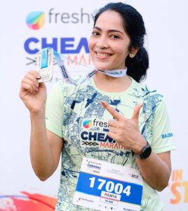 Ramya Subramanian Instagram - It challenged me, it changed me 🏃🏽‍♀️ 

Kick started my first ever marathon experience today morning ….☺️🥹♥️🙏🏻🥰…. what a beautiful feeling to finish the 10k run in 54 minutes and being the 4th woman to get to the finish line ♥️💯🙋🏻‍♀️🙈.

 This was an unexplored territory so far and I was so frightened and excited standing on the start line .

Forever grateful to my co runners / volunteers and officers  who kept cheering for me and encouraging me to push through every time I decided to pause 🏃‍♂️🏃🏻‍♀️.

What a beautiful start to 2023 🫶🏻🙏🏻😇😀

#fcm2023 #myfirstmarathon #runningmemories #finishlinefeels #marathonrace #marathonrun #chennairunners #chennaimarathon