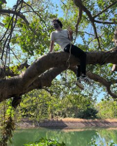 Roshan Mathew Instagram - Monkey time is happy time. 
Festival wishes to everyone :)