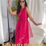 Roshni Chopra Instagram - Save & try this easy toga drape for a Mehendi 💕 Outfit @sureenachowdhri #mehendi #indianwedding #indianlook #draping #dupatta #rostyle #rovive #rowardrobe