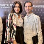 Roshni Chopra Instagram – @bof x @dior 🖤👏 in @imranamed ‘s words we are all lucky to be a part of this moment in fashion history so let’s just soak it in ! @mariagraziachiuri I’m a fan girl – and even more so today after your talk about the value of craft in design and the importance of collaboration ❤️ 

I’m wearing an @anamikakhanna.in jacket and skirt paired with a @sezane blouse . 

#dior #diorindia
