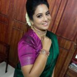 Rupa Sri Instagram - Thank you these people who made me beautiful at @vijaytelevision award Mua - @makeover_by_miga Hairdo and drapping - @sharath.hairstylist , @saima_ads_hairstyling_artist Styled - @indu_ig Jwellery - @made_for_hers