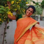 Rupa Sri Instagram - Thankyou so much @ashas_womens_collection for this orange and green combo saree's Do check out this page for more collections Pc by : @lisha_hema