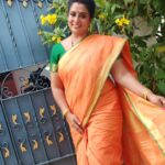 Rupa Sri Instagram - Thankyou so much @ashas_womens_collection for this orange and green combo saree's Do check out this page for more collections Pc by : @lisha_hema