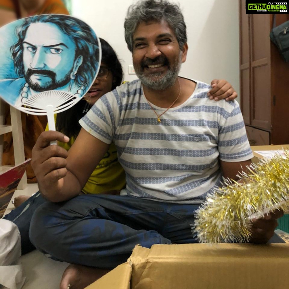 S. S. Rajamouli Instagram - Its been a week since we came back home from Japan. Thanks to #Baahubali, we had a chance to visit many countries. But Japan became our most favourite. I can't ever forget the reception they gave us, and the love they showered on us and our film. Incredible. They sent me home with lots of gift packs. We just started unboxing one by one and it brought a wide smile on my face again. Every gift we got and every art made was so unique and amazing. Thanks for all your efforts, it really means a lot to us. I feel truly blessed. Didn't want to open #Prabhas, @Ranadaggubati’s gifts... We will unbox them once we all meet. :) Thank you so much #Japan... Loads of love.