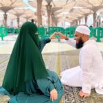 Sana Khan Instagram - Prophet Muhammad (SAW) said: When a husband n wife look at each other with love,Allah looks at both of them with mercy ♥️🤲🏻 Sahih bukhari 6:19 Tirmidhi Let us revive all the beautiful sunnahs in our lives. Abaya @hayabysanakhan Green fish tail