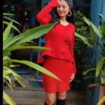 Sanam Shetty Instagram - Work mode 📸 . . Photography @rahuldev1177 Outfit & Styling @julesamin MUH @promakeup_bridal_studio @agenerous_glam_ @makeovers_by_ranjitha Hospitality @neerajabose @nolitapizzas #bts #photoshoot #comingup #peplum #coordset #red #kneehighs #workwednesday