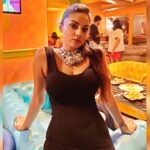 Sanam Shetty Instagram - Party or in life..know when to leave! 🖤 🖤 Pc @vivid_impressions__ Crystal choker - gift from my friend @harinesuress . Thanks sweety 🤗 #goodnight #wildwednesday #lbd #nightouts #partystyling