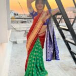 Sanchita Shetty Instagram - Saree love ❤️💚💙 No filter 🤍 The IPhone clicks ❤️‍🔥 #saree #sareelove #sareelover #candid #nofilter #nofilterneeded #eveninglight #sunset #sunsetlover #sunsetphotography #peace #joy #love #sanchita #sanchitashetty #spreadlovepositivity ❤️