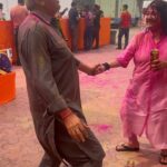 Sanjana Singh Instagram - Happy Holi to everyone from my dad & me ❤️ “Life is the most beautiful festival, enjoy all the days with full of happiness and colors. Happy Holi” ... “A true and caring relation doesn't ..need any time bound. enjoying Holi with my dad Juhu Chaupati, Mumbai