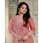 Shafna Instagram - Flaunting my pink A line suit embellished in crotio work with heavy ari worked dupatta by @jazaashdesignstudio ♥️ Makeup and hairstyling @makeoverbyhayahakeem_ ♥️ Pics captured @jaison_jac_photographer ♥️ Accessories @trinetra_collections ♥️