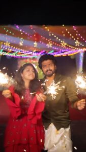 Shreya Anchan Instagram - Our Tala Diwali 
Thank you for making it so special and memorable papa😘 
I love you ❤️ 
 #taladiwali #diwali2022✨ #makingmemories 
.
.
.
My outfit: @shanus_boutique 
VC : @dhanush__photography 
Decor : @smart_decors.in