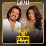 Shriya Saran Instagram - From sharing their first impressions of each other to spilling the inside details from the sets of their upcoming release Kabzaa, here's @shriya_saran1109 and @nimmaupendra getting all real, exclusively on IMDb's Ask Each Other Anything 💛✨ Catch the full interview on IMDb's YouTube channel (link in bio)📍