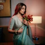 Shriya Saran Instagram - Shot with the amazing @deepak_vijay_photography he makes pictures look like a painting . You are an artist . Thank you @ajshetty for connecting us Wearing @sithara_kudige mint green saree . @kabzaamovieofficial @makeupbymahendra7 @priyanka_sherkar1 Jwellery @kushalsfashionjewellery
