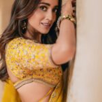 Shriya Saran Instagram - Thank you @sithara_kudige for this stunning yellow saree. I absolutely love it . Thank you @praveenmakeup @priyanka_sherkar1 for hair make up Thank you @arunprasath_photography for pictures. Thank you @rchandrumovies for making me part of @kabzaamovieofficial