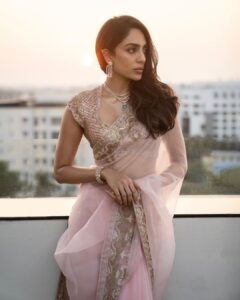 Sobhita Dhulipala Instagram - ♥️ to @manishmalhotra05 for custom making the prettiest pink saree I got to wear last night in Chennai for PS2 trailer and audio launch!
Styling by @ekalakhani @team___e 
Hmu @shraddhamishra8 
Photographs by the lovely @thestoryteller_india