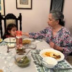 Soha Ali Khan Instagram - Time with grandparents is so precious ❤️ the chance to learn from someone so far apart in years from you (and this works both ways), a second chance at parenting, the most unconditional love and the purest fun - and a chance for me to put my feet up and finally get that pedicure!! #summerholidays #nanihouse