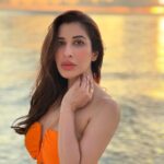 Sophie Choudry Instagram - When the sky turned gold💛 #nofilter #sunset #golden Dress: custom by @flirtatious_india Bracelet/ring: @shopeurumme styled by @tanimakhosla @fairmont.maldives @fairmonthotels #fairmontmaldives #fairmonthotels #mothernature #beachlife #vacaymode #chasingsunsets #maldives #sophiechoudry Fairmont Maldives, Sirru Fen Fushi