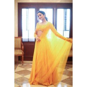 Srinidhi Ramesh Shetty Instagram - 🧡🌼💛 . . . . . . . . . . . Styled by - @ashwin_ash1 & @hassankhan_3 Outfit - @mahimamahajanofficial @perniaspopupshop Jewellery- @houseofdoro Makeup @makeupwithshruthi Hair @suganthi.themua Photography @camerasenthil