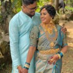 Veena Nair Instagram - Happy married life meenuty and Sujith🥰❤️🥰Meenu Mohan