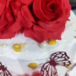 Veena Nair Instagram - My first 3 tier B'day Cake😍 #cake #cakedecorating #customisedcakes #birthdaycake #3tiercake #whiteforestcake #redroses #butterflies #trendingreels #trendingsongs Kayamkulam