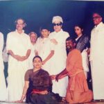 Venkat Kumar Gangai Amaren Instagram - That’s me with the one and only #puratchithalaivar On my Mirudangam arangetram!! Nov25th 1987 the one sitting is my mom!! #Memories #isaignani #tvg ##rmveerapan #bhaskarappa and my #dad next mom!! thanks @vasukibhaskar