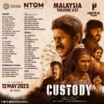 Venkat Kumar Gangai Amaren Instagram - Cinema locations for Malaysia 🇲🇾 Releasing May 12, 2023! @venkat_prabhu @chayakkineni @krithi.shetty_official @premgi @r_sarath_kumar @itsyuvan @poketplayfilms